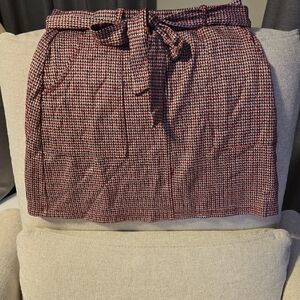 Gilli Red and Black Checkered Pencil Skirt